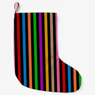 Kleurrijke Regenboog Strepen Lijnen Ontwerp - Zwar Kleine Kerstsok