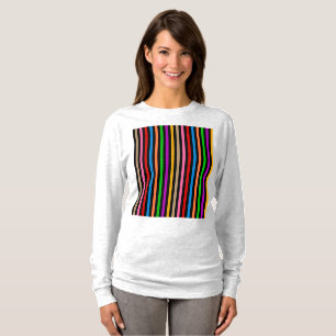 Kleurrijke Regenboog Strepen Lijnen Ontwerp - Zwar T-shirt