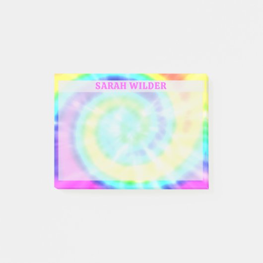 Kleurrijke Regenboog Tie Dye Custom Post It Notes (Voorkant)