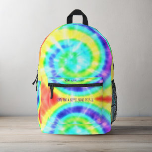 Kleurrijke Regenboog Tie Dye Gepersonaliseerde Rug Bedrukte Rugzak