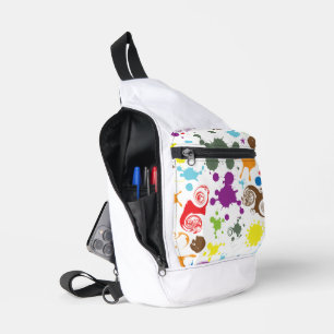 Kleurrijke Regenboog Verfspattenprint Naai Zak Sling Bag