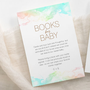 Kleurrijke Regenboog Wolken Baby Shower Boeken Voo Informatiekaartje
