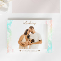 Kleurrijke regenboog wolken foto geboorte aankondi