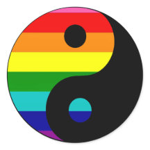 Kleurrijke regenboog yin yang