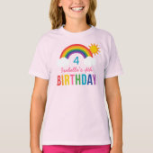 Kleurrijke Regenboog Zonneschijn Verjaardag Kinder T-shirt (Voorkant)