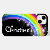 Kleurrijke regenboog zwarte sterrenhemel Case-Mate iPhone case (Achterkant (horizontaal))