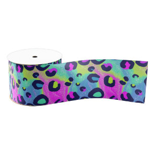 Kleurrijke regenboogafdrukken grosgrain lint