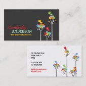 Kleurrijke regenboogbomen en Stippen met een tweet Visitekaartje (Voorkant / Achterkant)