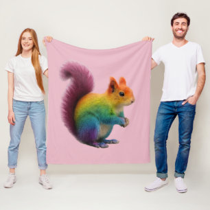 Kleurrijke regenboogbont eekhoorn Sticker Fleece Deken