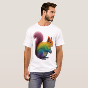 Kleurrijke regenboogbont eekhoorn Sticker T-shirt