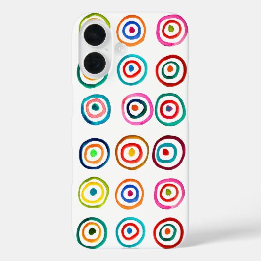 Kleurrijke regenboogcirkels kunst waterverf Case-Mate iPhone case (Achterkant)