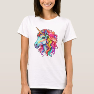 kleurrijke regenboogeenhoorn t-shirt