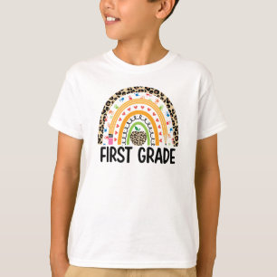 Kleurrijke regenboogeerste graad t-shirt