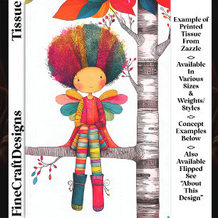 Kleurrijke Regenboogfee, Afro Haar DG9LF Decoupage Tissuepapier