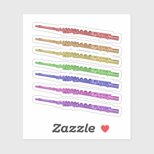 Kleurrijke regenboogfluiten sticker (Vel)