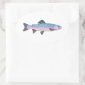 Kleurrijke regenboogforel ovale sticker (Tas)