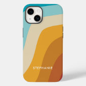 Kleurrijke regenbooggolven gepersonaliseerd Case-Mate iPhone case (Achterkant)