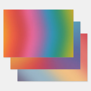 Kleurrijke regenbooggradiënt inpakpapier vel