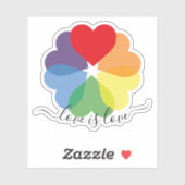 Kleurrijke regenboogharten sticker (Vel)