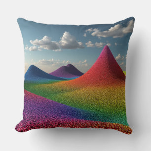 Kleurrijke Regenboogheuvels Gevormd door Kleine Kr Kussen