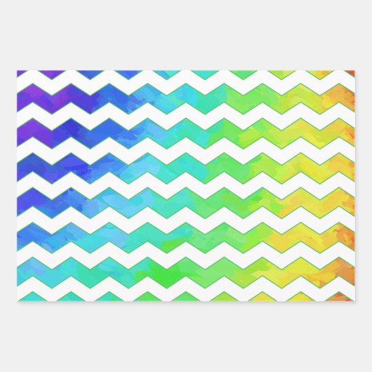 Kleurrijke regenboogkleuren, gecoördineerde patron inpakpapier vel (Voorkant 2)