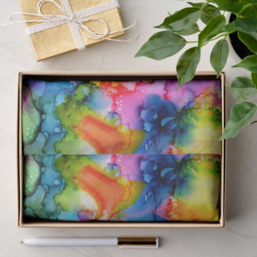 Kleurrijke regenboogkleurige Abstracte tinteloog Tissuepapier (Geschenk)