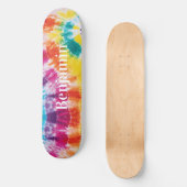 Kleurrijke regenboogkleurige kleurstof Aangepaste  Skateboard (Voorkant)