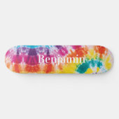 Kleurrijke regenboogkleurige kleurstof Aangepaste  Skateboard (Horizontaal)