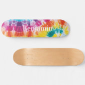 Kleurrijke regenboogkleurige kleurstof Aangepaste  Skateboard (Horizontaal)