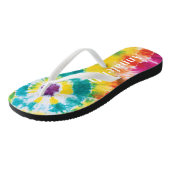 Kleurrijke regenboogkleurige kleurstof Aangepaste Teenslippers (Schuin)