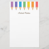 Kleurrijke regenboogkleurige Pencils School Kinder Briefpapier (Voorkant)
