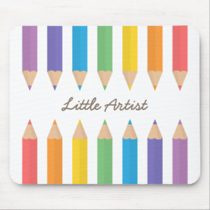 Kleurrijke regenboogkleurige Pencils School Kinder Muismat