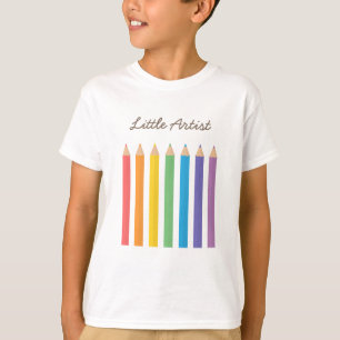 Kleurrijke regenboogkleurige Pencils School Kinder T-shirt