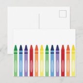 Kleurrijke regenboogkleurpotloden briefkaart (Voorkant / Achterkant)