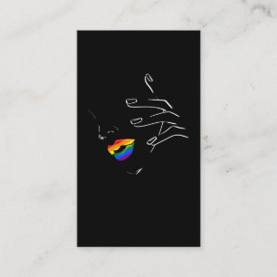Kleurrijke regenbooglips Pride Gay Lesbian Queer Visitekaartje