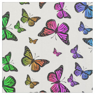 Kleurrijke regenboogmonarch Butterflies op wit Stof