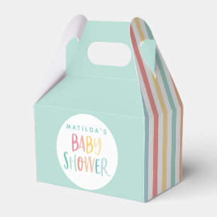 Kleurrijke regenboogpartij baby shower bedankdoosjes