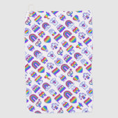 Kleurrijke regenboogpictogrammen golfhanddoek (Voorkant)