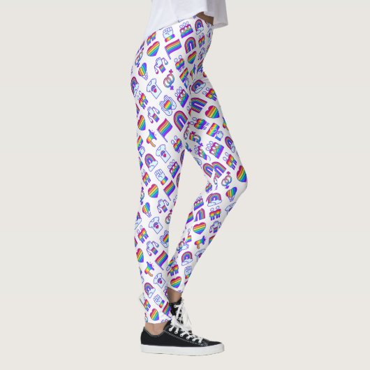 Kleurrijke regenboogpictogrammen leggings (Rechts)
