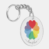 Kleurrijke regenboogpride sleutelhanger (Voorkant Links)