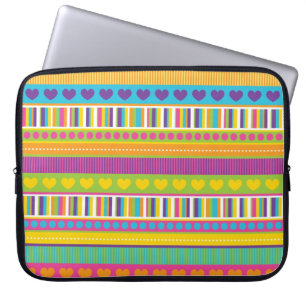 Kleurrijke regenboogstaarten en schaafjes laptop sleeve