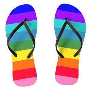 Kleurrijke regenboogstrepen  teenslippers