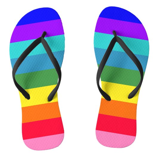 Kleurrijke regenboogstrepen teenslippers (Voetbed)