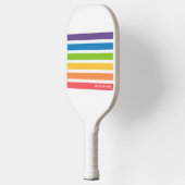 Kleurrijke regenboogstripes met Retro - Aangepaste Pickleball Paddle (Links)
