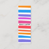 Kleurrijke regenboogstripes Minimale Koel Mini Visitekaartje (Voorkant)