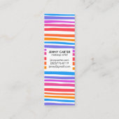 Kleurrijke regenboogstripes Minimale Koel Mini Visitekaartje (Achterkant)