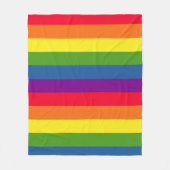 Kleurrijke regenboogstrips fleece deken (Voorkant)