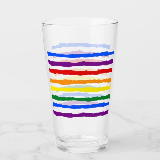 Kleurrijke regenboogstrips glas (Voorkant)