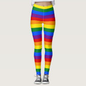 Kleurrijke regenboogstrips Leggings (Voorkant)