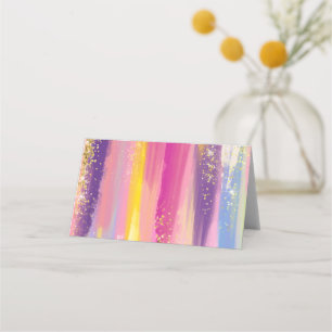 Kleurrijke regenboogstrips met Faux Gold Glitter